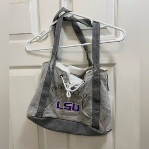Gray sweatshirt material tote